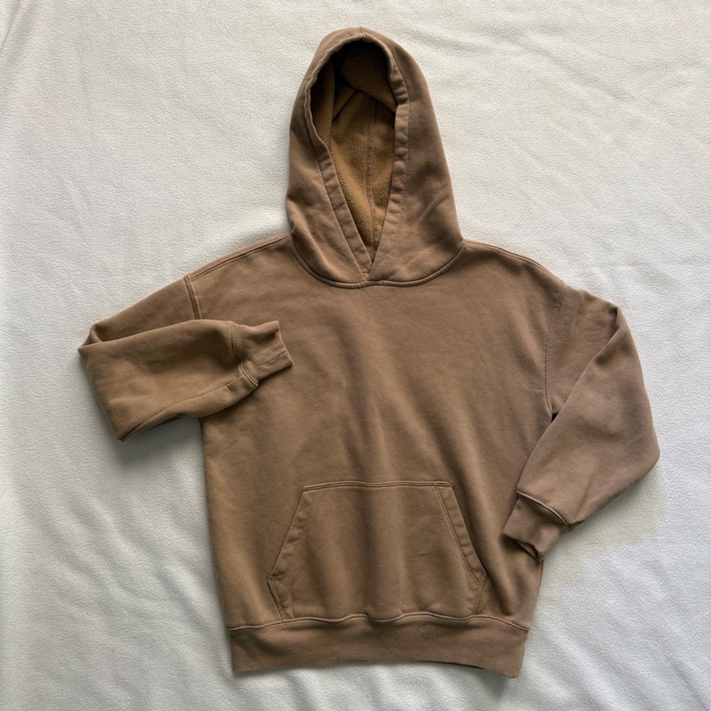 Gap Kids Vintage Soft Fleece Hoodie Streetwear School Casual Tan Brown M 8-9